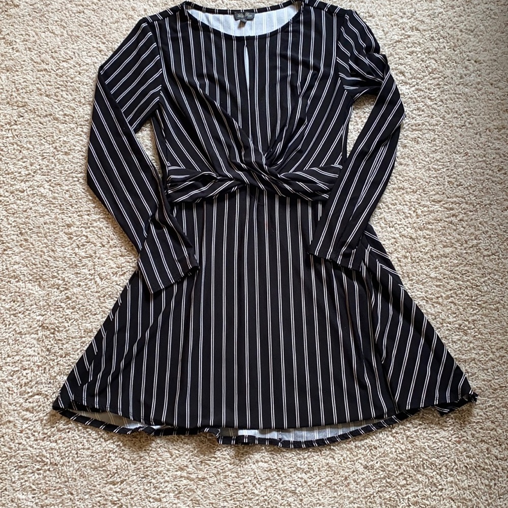 Black and White striped dress